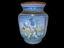 Vintage Italian Majolica Albarello Apothecary Jar Santa Maria Novella Cherub picture