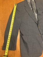 Oxxford Clothes Bespoke Gray Microcheck 2Piece Suit Fits 44R Unhemmed Trousers picture