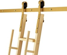 DIYHD Golden Surface Rolling Library Ladder Track Hardware,No Ladder picture