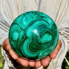 3.1LB Rare Natural Malachite quartz hand Carved sphere Crystal Healing Gem ball picture