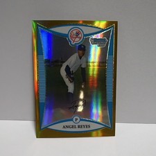 Topps 2008 Bowman Chrome Prospects Angel Reyes #BCP90 Gold Refractor /50 Yankees picture