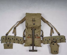 WWII WW2 US ARMY SOLDIER EQUIPMENT M36 BAG BELT FIRST AID KIT AND 0.8L KETTLE X picture