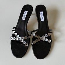 Vintage Isaac Mizrahi Mother of Pearl Button Kitten Heels Designer Sz 9 1/2 picture