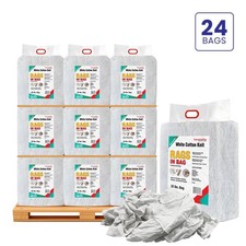 White Knit Cotton T-Shirt Rags 600 LB Pallet 24x25 LB Bags- Cleaning Cloths picture