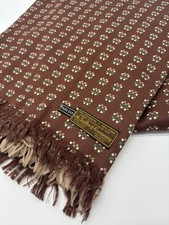 Vintage SULKA Silk Cashmere Wool Mens Scarf with Fringe Brown Tan Old Money picture
