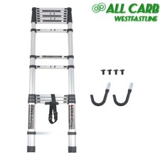 12.5FT Portable Extension Aluminum Telescoping Lightweight Ladder W/Stabilizer picture