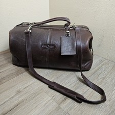 Rare Andrew Harper's Club Genuine Brown Leather Duffel Bag Weekend Travel Bag picture