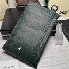 Montblanc Extreme 3.0 8CC Green Leather Bifold Wallet Men New Italy picture