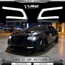 Pair VLAND For 2011-2023 Chrysler 300 Black LED DRL Projector Headlights Front picture