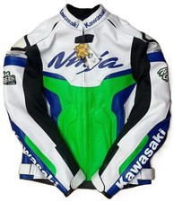 Kawasaki Ninja Leather Motorcycle Racing Jacket Men's CE Armor Biker Riding Gear picture