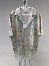 Casablanca Tennis Print Short Sleeve Shirt Men’s XL Pastel Button Up picture