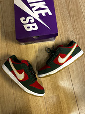 Nike SB Dunk Low Pro PRM Skate Shoes Green/Red/White US 11 Medium (D) picture