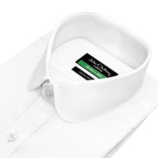 1930's Penny Round Club Collar Peaky Blinders Style Groomsmen White Cotton Shirt picture