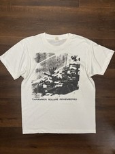 Vintage T-Shirt Large Tiananmen Square Tank Man June 1989 China Single Stitch picture