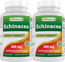 2 Pack Best Naturals Echinacea 400 mg 250 Capsules  picture