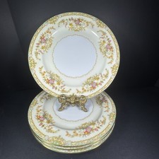 Vintage Noritake “M” N442 Dinner Plates 4 Bone China Floral Garland Retired 10” picture