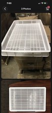 8 slightly Used White Plastic Pasta, Perforated Stackable Drying Trays picture