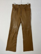 Vintage 60s 70s Thurlow Leatherworld Men's Deerskin Bell bottom Pants 30x33 picture