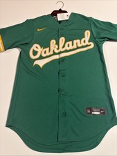 NIKE MLB OAKLAND ATHLETICS ALTERNATE TEAM JERSEY KELLY GREEN Sz S Men’s T770 picture