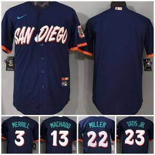 ​​Tariffs​ Free SD Padres City Connect Obsidian Cool Base Stitched Jersey. picture