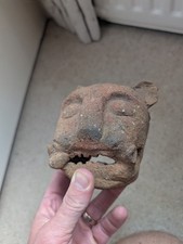 Ancient Olmec Mesoamerican Earthenware Jaguar Head Clay Circa 800 BCE Mexican  picture