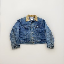 Vintage Lee Storm Rider Denim Jacket Mens M Blanket Lining 70s 60s Distressed picture