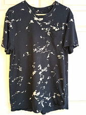KR3W Men's Black/White Abstract Pocket Logo Crew Neck Short Sleeve Tee L picture