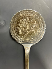 Antique H.B. Stanwood Boston Coin Silver hot cake server c.1850s 8” L, 2.5” dia. picture