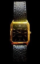 Benrus Diamond Quartz Vintage Black Dial Tank Watch Timepiece New Battery  picture