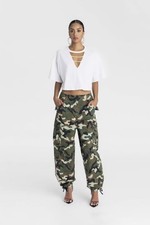 NWT Target KBB Kahlana Barfield Brown Asymmetric Camo Cargo Pants Large L NEW picture
