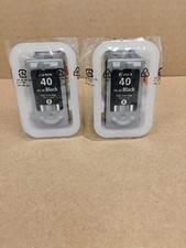 2 New Genuine Canon 40 Black Ink Cartridges PG-40 picture