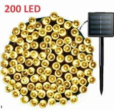 200 LED Solar String Lights 72FT Warm White 8 Modes Auto On/Off Xmas Decorations picture