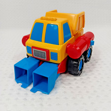 Vintage 1986 Playskool My First Transformer Dump Truck Silver Face Robot Toy picture