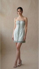 Maria Bianca Nero Strapless Beaded Cute Mini Dress Sz S Stretch Wedding Party picture