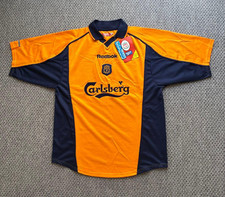 BNWT Liverpool FC 2000 2001 Away Jersey Reebok Carlsberg Orange Shirt Size M picture