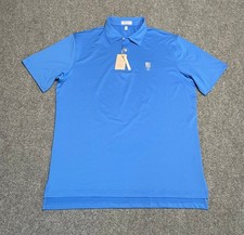 Peter Millar Crown Sport Summer Comfort Polo Shirt Men's Size L Blue NWT Golf picture