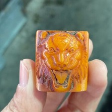 Vintage Tiger Head Ring Carved Faux Ox Band for Men Jewelry picture