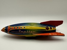 1950s HWN Jupiter D-119 Tin Friction Rocket Toy West Germany Vintage Space Ship picture