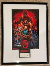 Stranger Things Millie Bobby Brown Signed Season 5 Poster - PSA COA - Framed picture