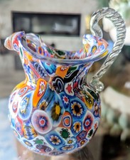 Fratelli Toso Pitcher Att. Murano Millefiori Murrine Miniature Antique 4+