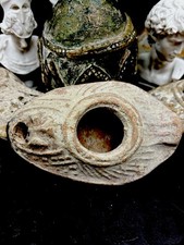 2,000 Yr Old Holy Land Ancient Terra Cotta Oil Lamp picture