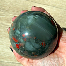 African Bloodstone Crystal Sphere with Natural Red Inclusions 559g picture