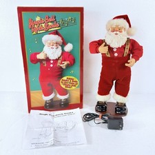VTG 1st Edition Jingle Bell Rock Santa Animated Musical Dancing Santa Claus 1998 picture