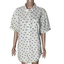 Carbon Shirt Mens XL White Tuscan Print Button Front  picture