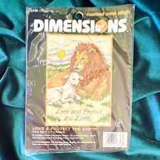 Dimensions Counted Cross Stitch Kit  Love & Protect the Earth 6748 vintage 1997 picture