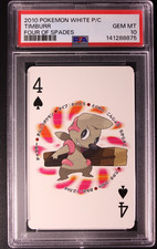 2010 Pokemon White PC Timburr Four of Spades PSA 10 Japanese Playing Card picture