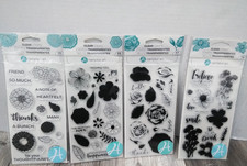 N.O.S. 2016  Layering Flower Clear Acrylic Stamp Set by Hampton Art  (4PK) NEW picture