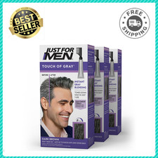 Just For Men Touch of Gray, T-45 Dark Brown, Men's Hair Color, 3 Pack, With Comb picture
