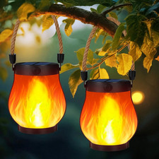 Solar Lanterns Outdoor Waterproof, 2 Pack Hanging Solar Lights for Outside, Flic picture