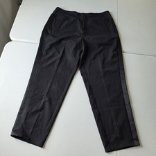 Athleta Pants Womens 14 Black Ankle Straight Leg Elastic Waist Travel Stretch picture